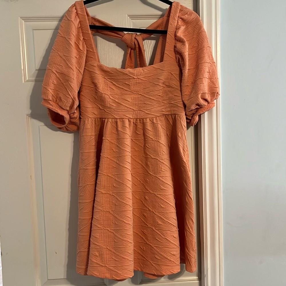 Free People Coral Mini Skater Dress, size large!